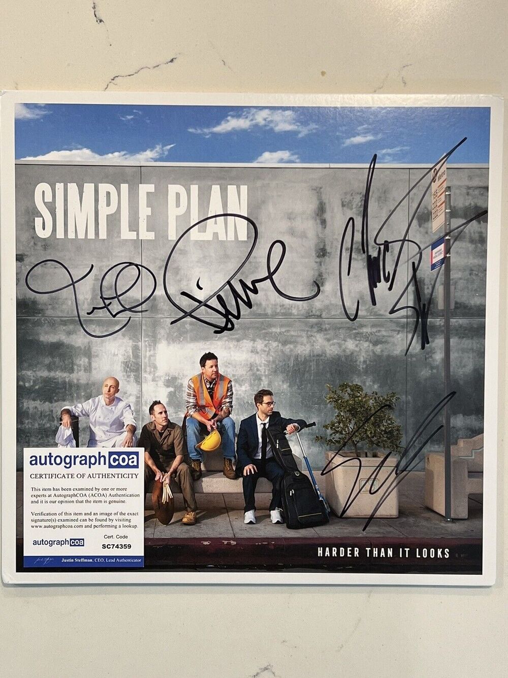 Simple Plan Harder Than It Looks SIGNED Yellow Translucent Vinyl LP /400 COA